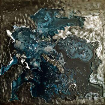 Peinture intitulée "Hidden Sea Planet" par Queennoble Dr. Elle Ramirez, Œuvre d'art originale, Acrylique Monté sur Panneau d…