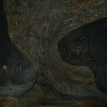 Schilderij getiteld "Rustic Tree Of Life" door Queennoble Dr. Elle Ramirez, Origineel Kunstwerk, Acryl Gemonteerd op Frame v…