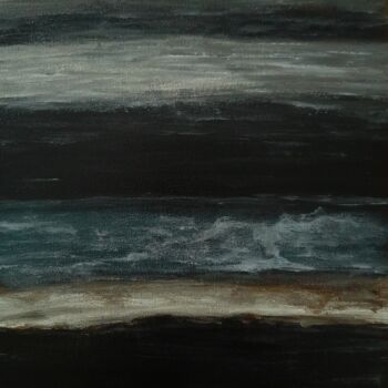 Painting titled "Seascape Abstract A…" by Queennoble Dr. Elle Ramirez, Original Artwork, Acrylic