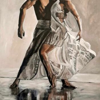 Painting titled "Rumba Ballet" by Queennoble Dr. Elle Ramirez, Original Artwork, Acrylic Mounted on Other rigid panel
