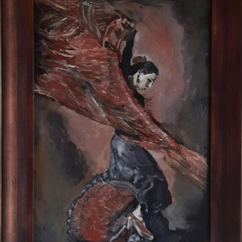 Schilderij getiteld "Flamenco Baile Con…" door Queennoble Dr. Elle Ramirez, Origineel Kunstwerk, Acryl
