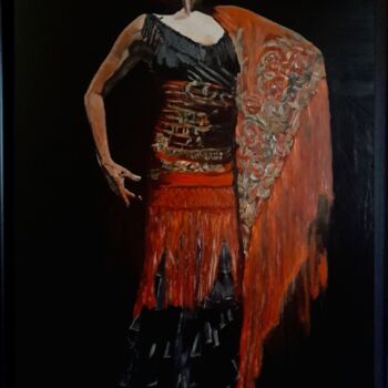 绘画 标题为“Woman Portrait - Fl…” 由Queennoble Dr. Elle Ramirez, 原创艺术品, 丙烯