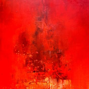 Painting titled "Feu" by Michele Quence, Original Artwork, Oil