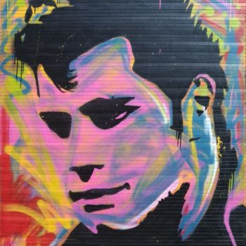 Ζωγραφική με τίτλο "J.Travolta" από Q, Αυθεντικά έργα τέχνης, Σπρέι βαφής