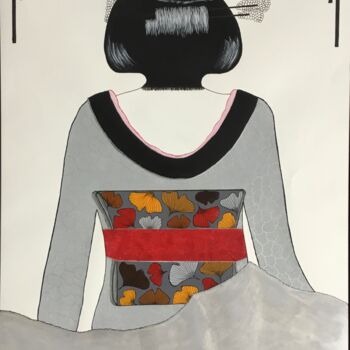 Pintura titulada "Kimono et OBI 9" por Quentin Saint Roman, Obra de arte original, Acrílico
