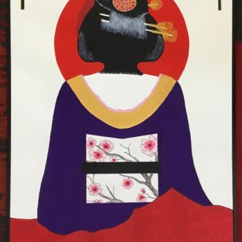 Painting titled "Kimono et OBI 13" by Quentin Saint Roman, Original Artwork, Acrylic