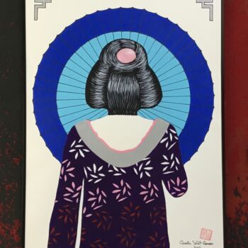 Painting titled "Kimonos et OBI  14" by Quentin Saint Roman, Original Artwork, Acrylic