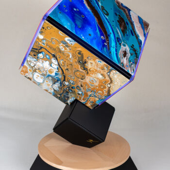 Sculpture titled "Cubix" by Quentin Dbk, Original Artwork, Metals