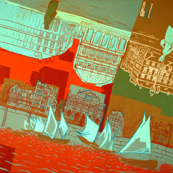 Peinture intitulée "le Havre d'avant" par Kevin Bolliet, Œuvre d'art originale