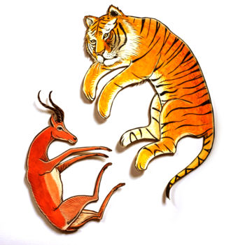Ζωγραφική με τίτλο "Le tigre" από Kevin Bolliet, Αυθεντικά έργα τέχνης