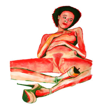 Pintura intitulada "nue" por Kevin Bolliet, Obras de arte originais