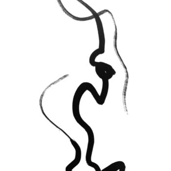 Disegno intitolato "cheval" da Quibe, Opera d'arte originale, Inchiostro