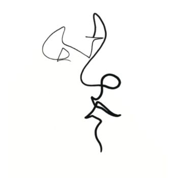 Rysunek zatytułowany „Baiser Ca va, ça va” autorstwa Quibe, Oryginalna praca, Atrament