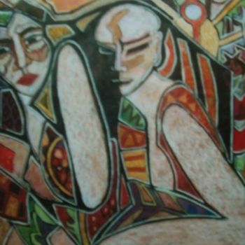 Painting titled "1999_LA__PART_DE_L_…" by Régine Quidu, Original Artwork