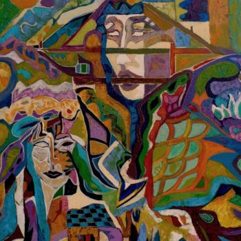 Pittura intitolato "Visions" da Régine Quidu, Opera d'arte originale, Olio