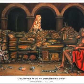 Painting titled "Document Priuré" by Quino Zoncu, Original Artwork, Oil