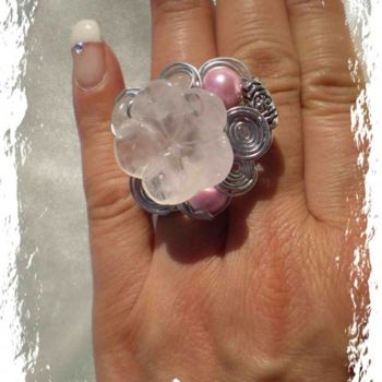 Artcraft με τίτλο "BAGUE PERLES ROSES…" από Quintessence Bijoux De Création, Αυθεντικά έργα τέχνης