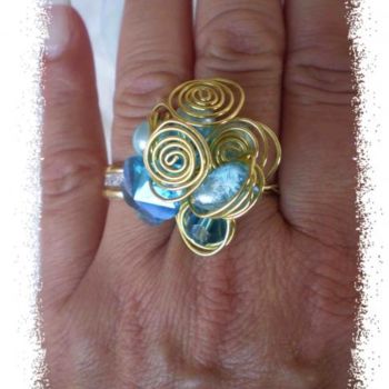 Artesanía titulada "BAGUE FLEUR EN CRIS…" por Quintessence Bijoux De Création, Obra de arte original