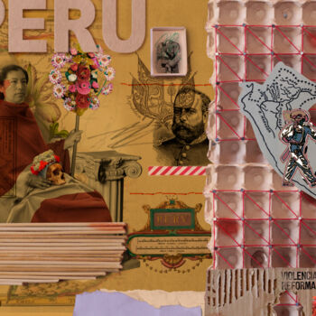 Collages titled "La Santa Tierra" by Raul Quiroga Florez, Original Artwork, Collages