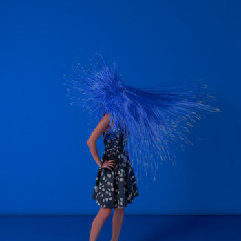 Arte digitale intitolato "Cheveux bleu.jpg" da Quoc-Tu Nguyen, Opera d'arte originale