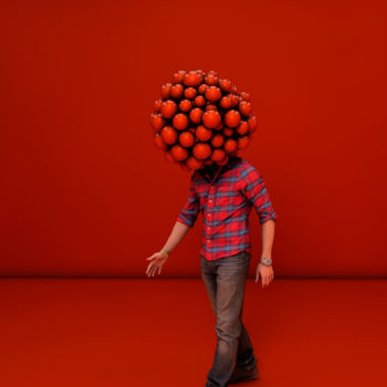 Arte digitale intitolato "Sphères rouge.jpg" da Quoc-Tu Nguyen, Opera d'arte originale