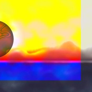 Digitale Kunst mit dem Titel "Sunset 4" von Bill Hunt, Original-Kunstwerk