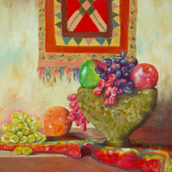Картина под названием "Fruits" - Qusay Alawami, Подлинное произведение искусства, Масло