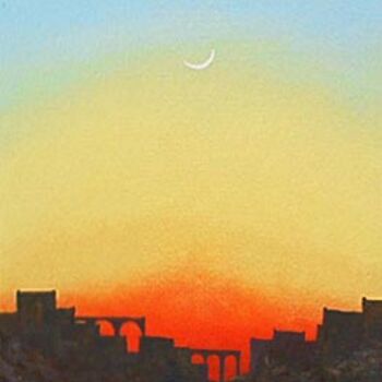 Painting titled "Sunset" by Qusay Alawami, Original Artwork, Oil