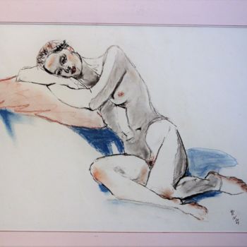 图画 标题为“N.R. N° 15” 由R. Cavalié, 原创艺术品, 粉彩