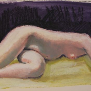 Dessin intitulée "N°711  Aubergine" par R. Cavalié, Œuvre d'art originale, Pastel