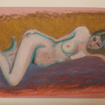 Drawing titled "N°336  Sweet blues" by R. Cavalié, Original Artwork, Pastel