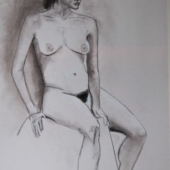 Drawing titled "N°172  Suzette" by R. Cavalié, Original Artwork, Chalk