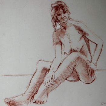 Drawing titled "NR  N°69" by R. Cavalié, Original Artwork, Chalk