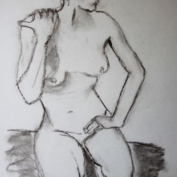 Drawing titled "NR  N°182" by R. Cavalié, Original Artwork, Charcoal