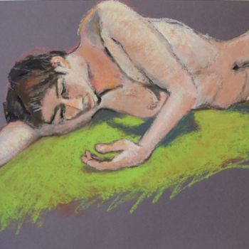 Dessin intitulée "N° 684   Jeune homm…" par R. Cavalié, Œuvre d'art originale, Pastel