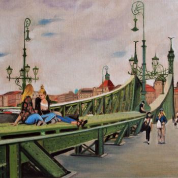 Pittura intitolato "N°1080. Budapest 2.…" da R. Cavalié, Opera d'arte originale, Olio Montato su Telaio per barella in legno