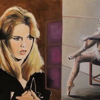 绘画 标题为“N° 935 Brigitte Bar…” 由R. Cavalié, 原创艺术品, 其他 安装在木质担架架上