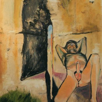Schilderij getiteld "N°110 Baalbek. Meur…" door R. Cavalié, Origineel Kunstwerk, Olie