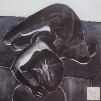 Malerei mit dem Titel "N° 723 Noir 2. Radi…" von R. Cavalié, Original-Kunstwerk, Öl