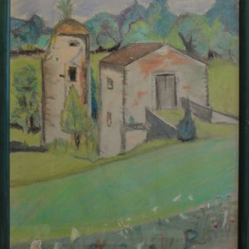 Dessin intitulée "N° 81 La tour du Ca…" par R. Cavalié, Œuvre d'art originale, Pastel