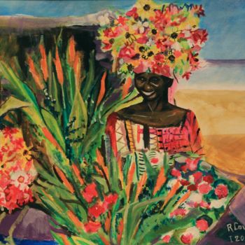 Pintura intitulada "N°116 Dakar, le mar…" por R. Cavalié, Obras de arte originais, Acrílico