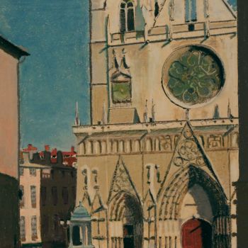 "N°148  Place Saint…" başlıklı Resim R. Cavalié tarafından, Orijinal sanat, Pastel Diğer sert panel üzerine monte edilmiş