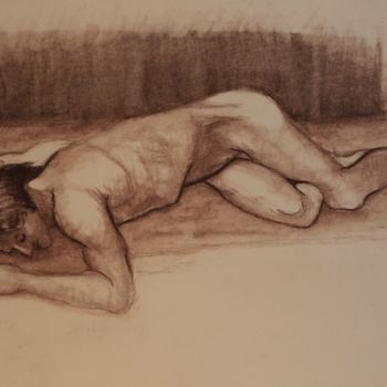 Drawing titled "N°755  Etude VII" by R. Cavalié, Original Artwork, Chalk