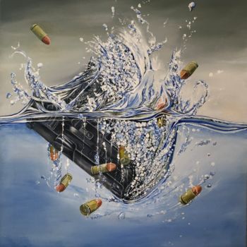 「Entre deux eaux」というタイトルの絵画 Roger Dameによって, オリジナルのアートワーク, オイル