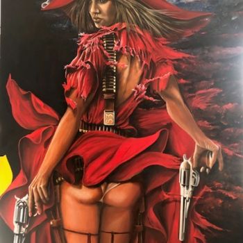 Peinture intitulée "Tango Rouge" par Roger Dame, Œuvre d'art originale, Huile