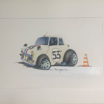 Schilderij getiteld "Cartoon Car N° 1" door Roger Dame, Origineel Kunstwerk, Acryl