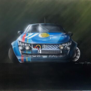 Malerei mit dem Titel "508 Racing" von Roger Dame, Original-Kunstwerk, Airbrush