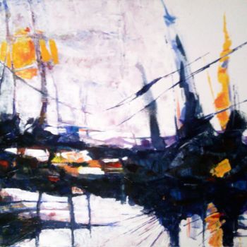 Painting titled "Port" by Henny, Original Artwork, Oil