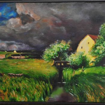 Schilderij getiteld "Before the storm" door Nela Radomirovic, Origineel Kunstwerk, Olie