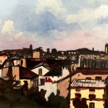 Peinture intitulée "De ma fenêtre lll" par Richard Nichanian, Œuvre d'art originale, Huile